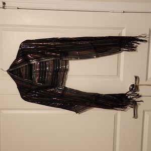 Black scarf with metallic colors